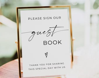 Bitte melden Sie sich an Gästebuch Zeichen, Hochzeit Telefon Gästebuch Zeichen, Monogramm Gästebuch Zeichen druckbar, bearbeitbare Hochzeitsvorlage, Download, Canva