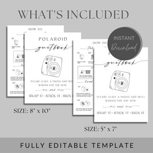 Polaroid Guest Book Sign, Instax Instructions, Instax Mini 12, How To Load New Film Camera Instructions Sign, How To Take A Photo, Download image 5