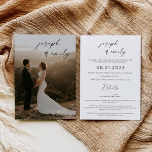 Wedding Invitation Template Set With Picture | Wedding Invitation | Photo Invitation | Invitation Set | Editable invite | Instant download