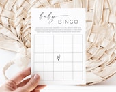 Baby Shower Bingo Game Blank, Baby Bingo Game Template, Baby Shower Bingo Cards, Baby Shower Game Printable, Editable Download, Canva, 5x7