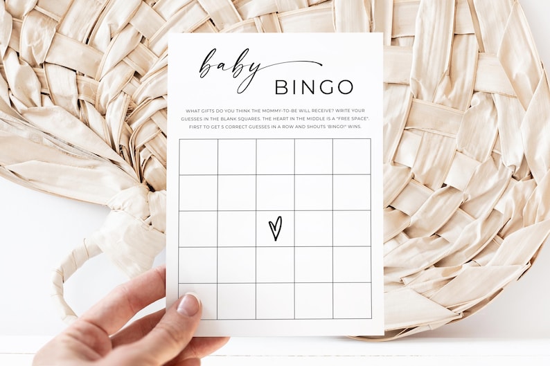 Baby Shower Bingo Game Blank, Baby Bingo Game Template, Baby Shower ...