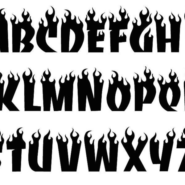 FIRE FONT SVG, Fire Font Alphabet , Flame font Svg, Flame font for Cricut, Clipart , Fire alphabet letters, Burning Letters