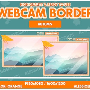 Kawaii Autumn Webcam Border 16x9 & 4x3 - Twitch, YouTube, Facebook, Stream Overlay, Estetica carina, Lofi, Accogliente