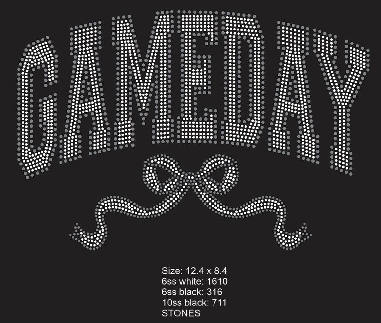 Gameday Rhinestone Template | Hotfix Bling SVG for Cheer, Football ...
