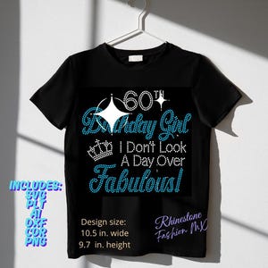 60er Jahre Geburtstagskind Strass SVG | Ich suche keinen Tag über Fabelhaftes Hotfix Vorlage | Krone Bling Design | Cricut Silhouette Download