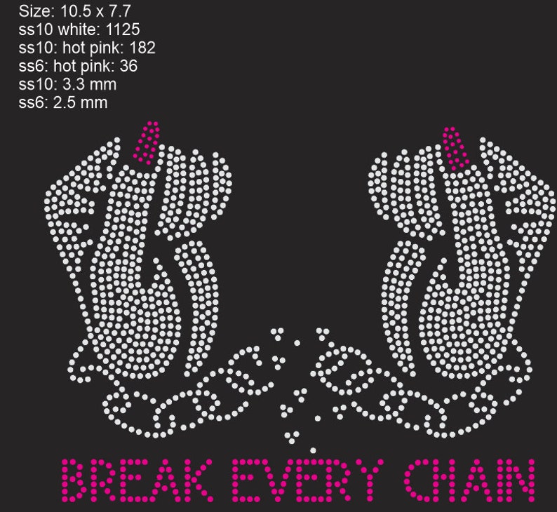 Break Every Chain Rhinestone Design SVG Design Bling Art Etsy