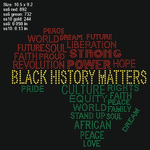 Black History Matters Rhinestone Template SVG