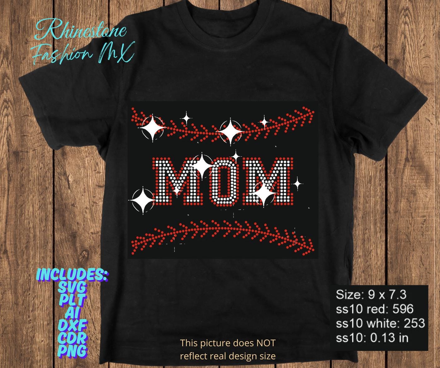 Seams Mom Baseball Rhinestone SVG Template - Etsy
