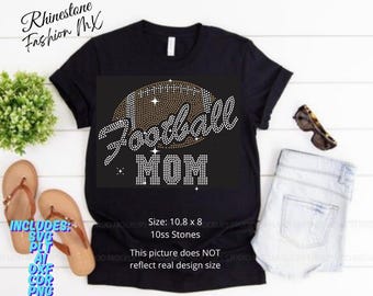 Football Mom Rhinestone SVG Template: Sports Shirt Design (Digital Download)