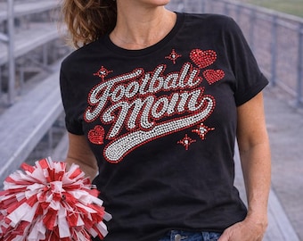 Football Mom Rhinestone Design | Bling Game Day Shirt Template (Digital Download)