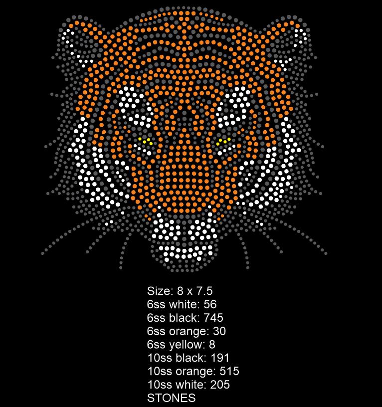 Tigers Rhinestone Design Tiger Rhinestone T-shirt Template: Wild Animal Bling Digital Design - Etsy