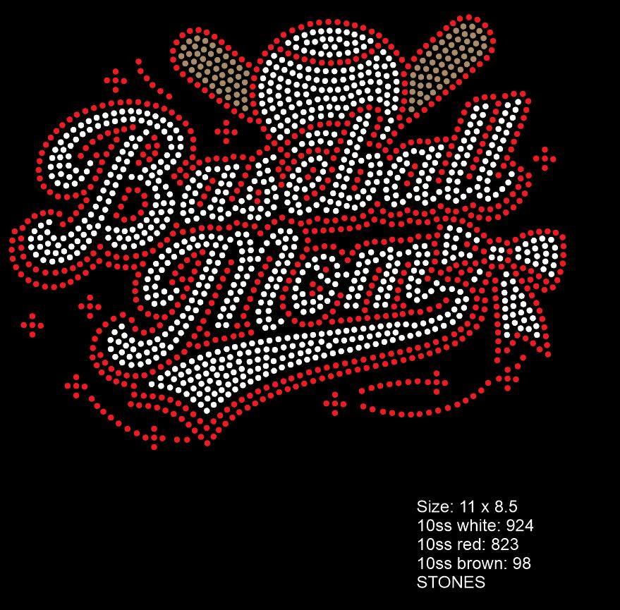 Baseball Mom Rhinestone SVG, Bling Sports Shirt Design, Game Day ...