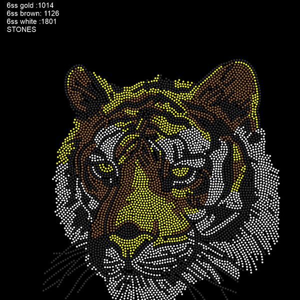 Colorful Tiger Rhinestone SVG Design