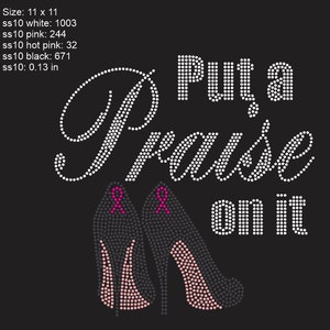 Zet er een lof op Black Heels Cancer Awareness lint Instant Download | Strassontwerp | Svg | Cricut