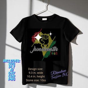 Juneteenth 1865" Mapa Afryki SVG - czerwony złoty zielony wzór z kryształkami (duma, dziedzictwo, wolność)