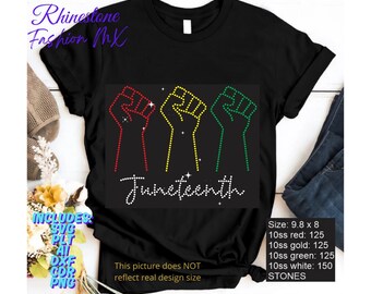 Instant Download Rhinestone Template SVG Juneteenth colored Fists