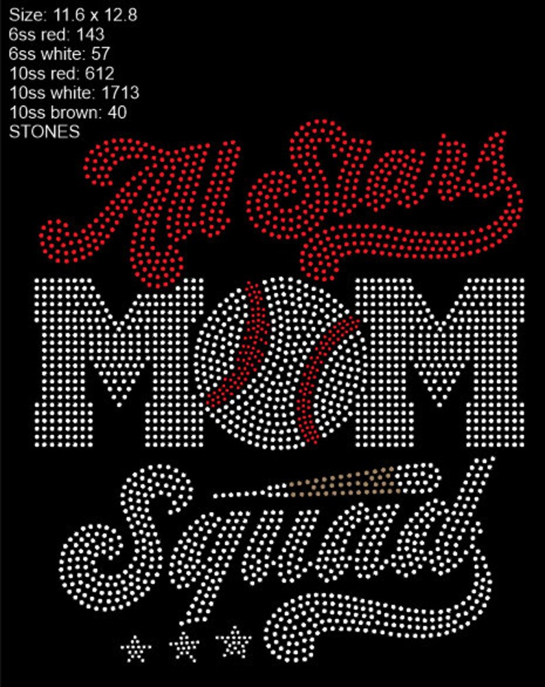 All Star Mom Rhinestone SVG, Baseball Softball Game Day Bling Shirt ...