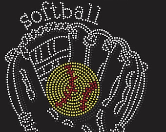 Softball Glove Rhinestone Design | Sports Bling Template (Digital Download)