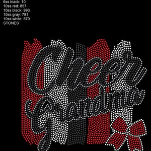 Cheer Grandma Pompom SVG Rhinestone Template Downloadable File
