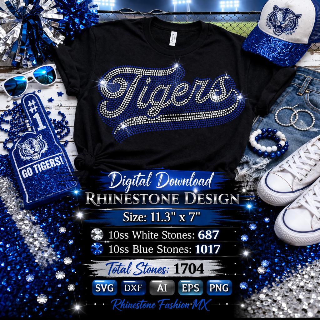 Tigers Rhinestone Design Tigers Rhinestone SVG, Team Mascot Bling Design (digital Download) - Etsy