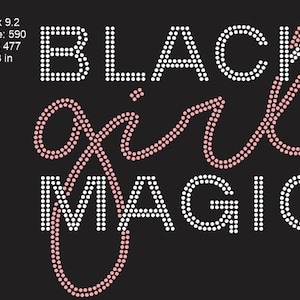 Modelo de strass SVG de garota mágica negra