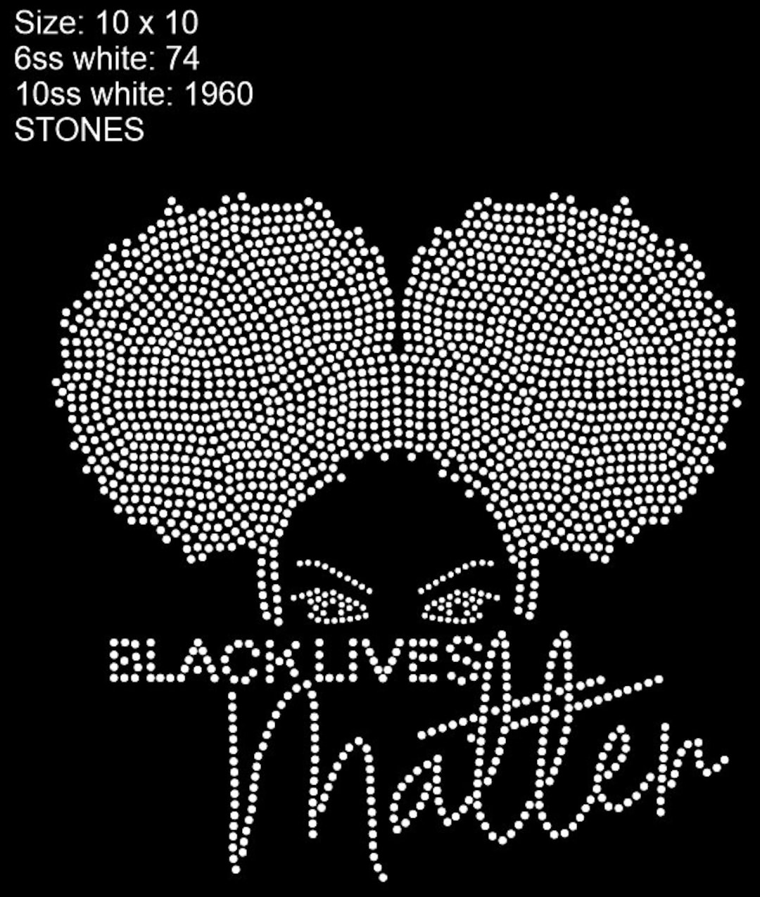 BLM SVG Rhinestone Template Etsy