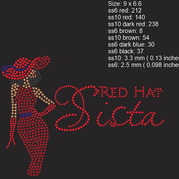 Red hat Sista SVG Rhinestone Design