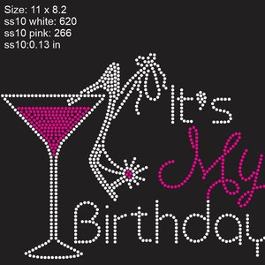 It&#39;s my birthday glass and heel Rhinestone svg digital download