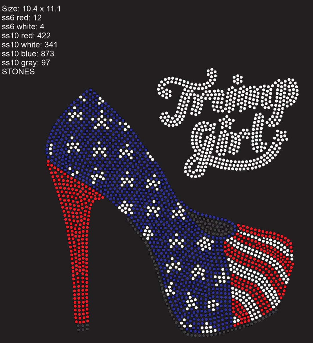 Trump Girl Heel Rhinestone Template SVG - Etsy