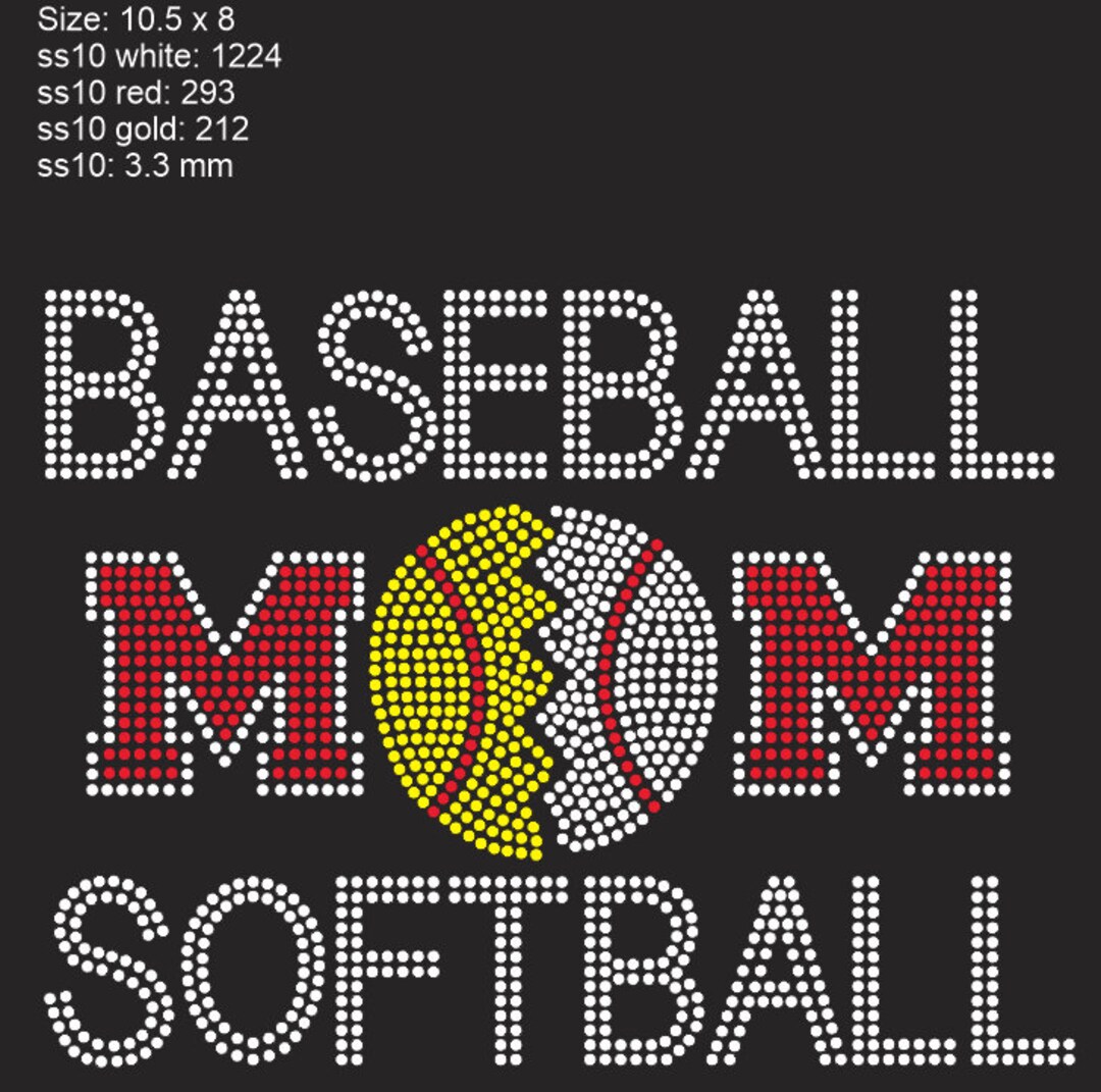 Baseball Softball Mom SVG Rhinestone Template - Etsy