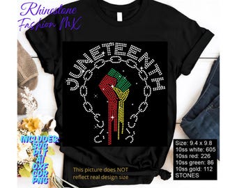Instant Download SVG Rhinestone Template Juneteenth Fist Breaking Chains