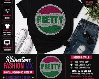 PRETTY Rhinestone Template SVG: Instant Download