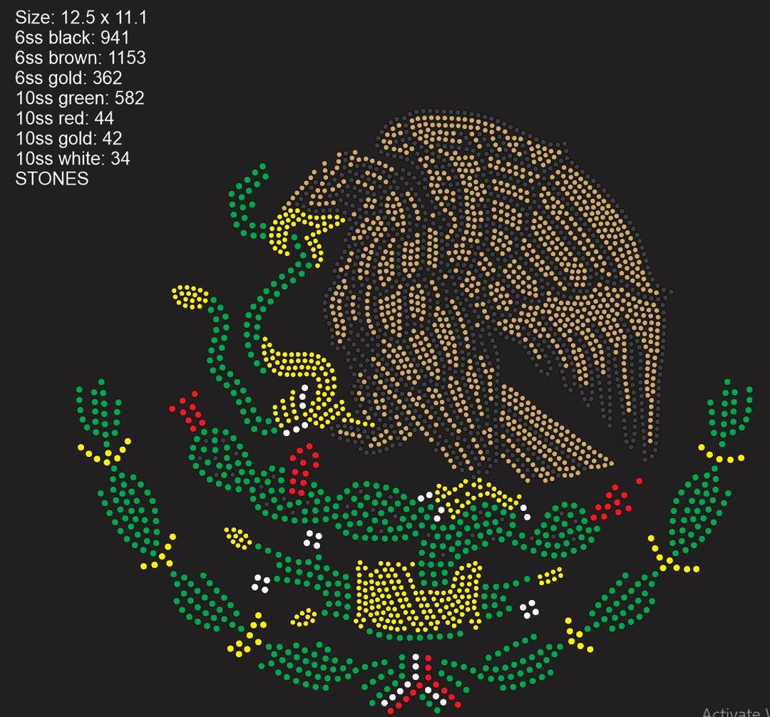 Mexico Rhinestone Template Mexico Emblem Escudo Svg Rhinestone Template - Etsy