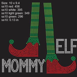 Descarga instantánea SVG Plantilla de pedrería Mommy Elf Legs