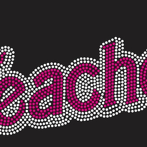 Instant Download SVG Rhinestone Template Teacher pink and white
