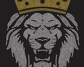 Instant Download Rhinestone Template svg dxf eps plt Lion Crown Design