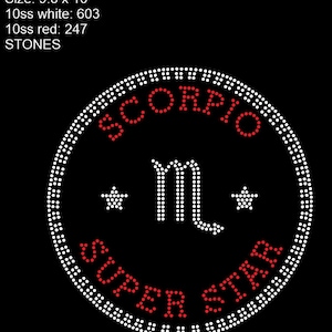 Instant Download SVG Rhinestone Template Scorpio Super Star