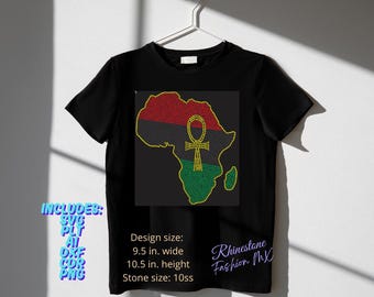 Juneteenth Black Pride Africa SVG Rhinestone Template Instant Download