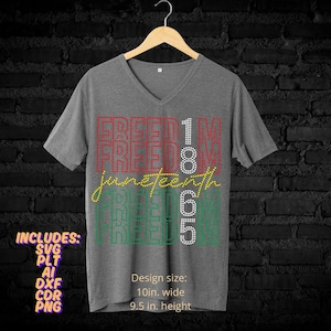 Juneteenth Freedom 1865 Rhinestone Template (SVG, EPS, PNG)