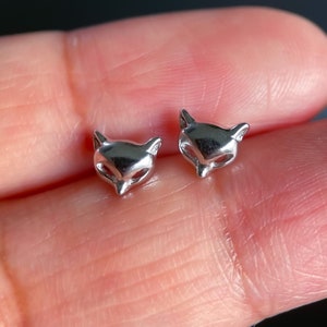 Sterling silver s925 fox stud earrings, pet earrings, fox studs, dainty earrings, minimalist earrings, unisex earrings, y2k earrings, animal