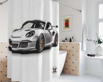 Porsche 911 GT3 RS, shower curtain, limited edition, unique gifts, gift for dad, boss gift, car lovers, birthday gift, fathers day gift.