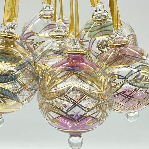 Hand Blown Paisley Glass Christmas Ornament Etsy