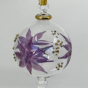Large Glass Ball Ornaments W/ Snowflake Design, Egyptian Hand Blown Glass Ornaments, Globe Ornament, Christmas Tree Holiday Home Decoration