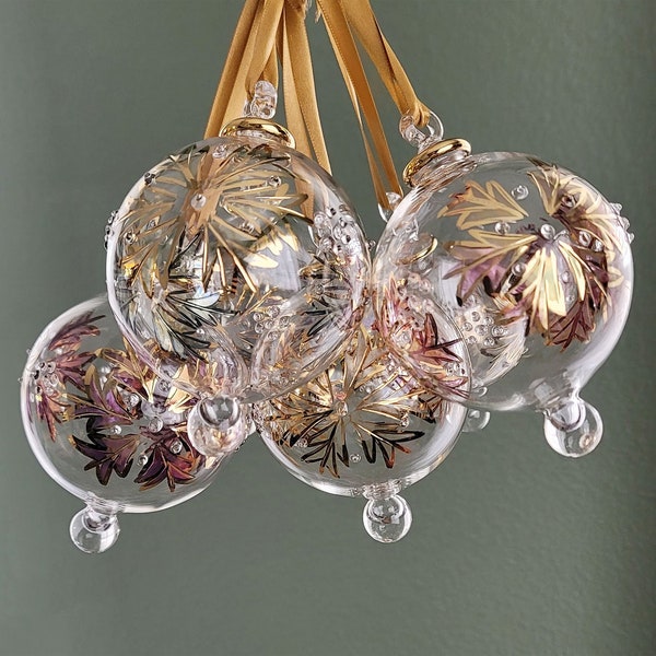 Blown Glass Snowflake Ornament - Etsy