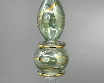 Hand Blown Egyptian Teardrop Glass Ornament | Mouth Blown Glass with 14K Gold Accents | Elegant Christmas Tree Decor