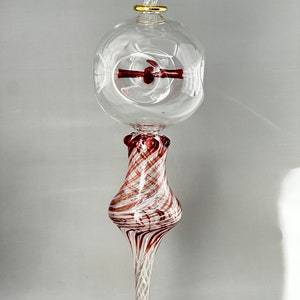 Clear Trumpets with natural Swirl Colored Glass Ornaments - Egyptian Mouth Blown