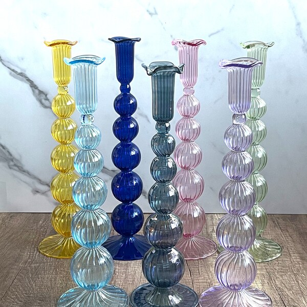 Wedding Tall Glass Candle Holders Etsy