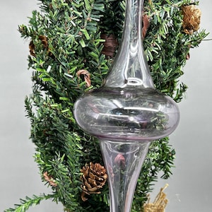 Minimalist Egyptian Hand Blown Glass Purple Oval Icicle Christmas Tree Ornament,One Of A Kind Xmas Ornament,Holiday Home Decor Egyptian Gift