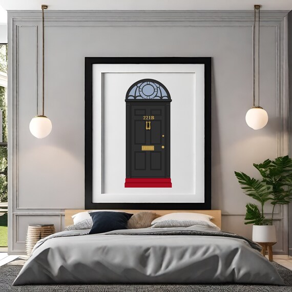 Sherlock Door 221B Baker Street London Silhouette, Clipart