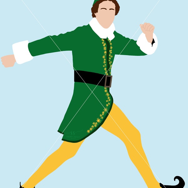 Buddy the Elf - Christmas Silhouette, Clipart, Decal, Vector - Digital Download PNG, JPEG, SVG